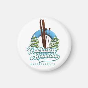 Wachusett Mountain Massachusetts Skilogo Knopf Magnet