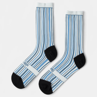 Wackelige Streifen, Blau und Weiß Socken