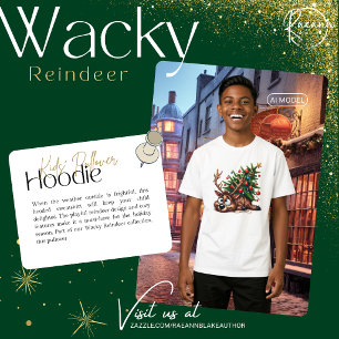 Wackeliger-Rentier-Kinder-Pullover-Kapuzenpullover Hoodie