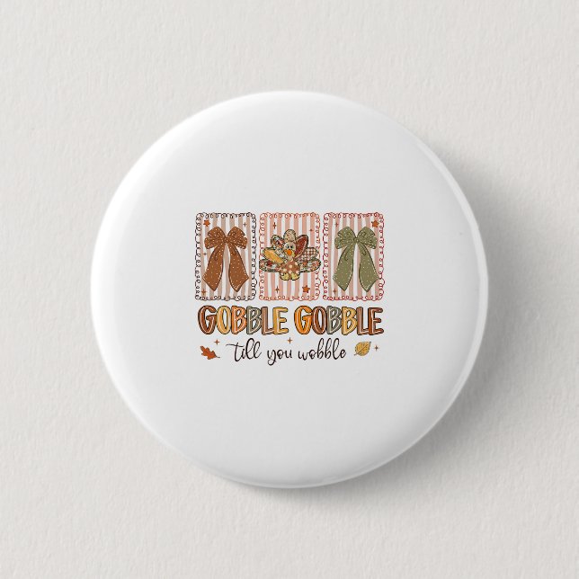 Wackeliger Thanksgiving Truthahn  Button (Vorderseite)