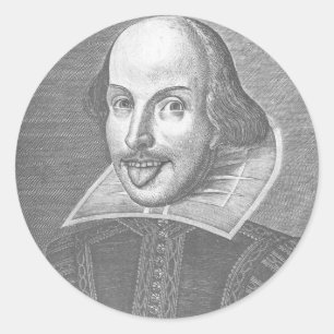 Wackiger Shakespeare Runder Aufkleber