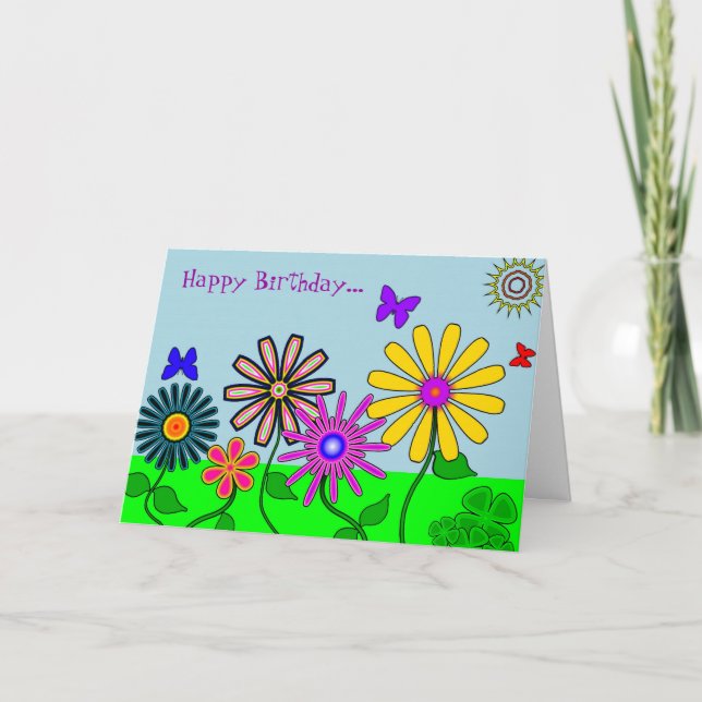 'Wacky-Blume-Karte Karte (Vorderseite)