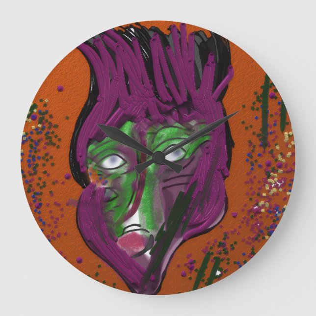 Wacky Cartoon  Große Wanduhr (Vorderseite)