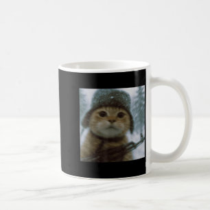 Wacky Cat Schnee Kätzchen Soldat Selfie Mit Waffe Kaffeetasse