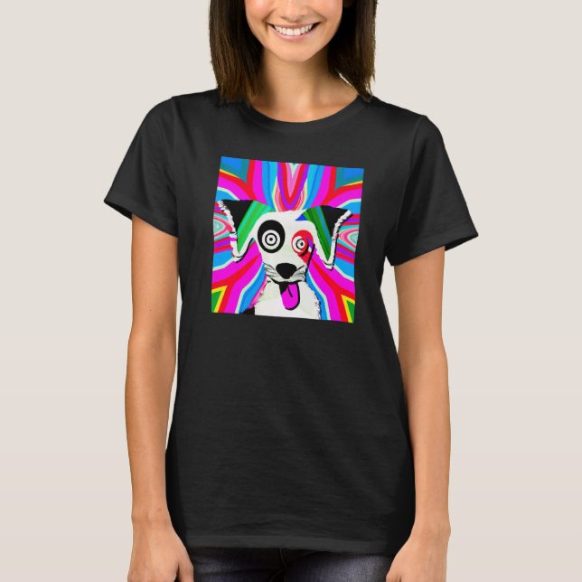 Wacky dog meme cute puppy pup doggy portrait goofy T-Shirt (Vorderseite)