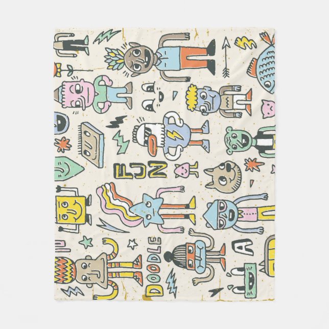 Wacky Doodles: Vintages Set Fleecedecke (Vorderseite)