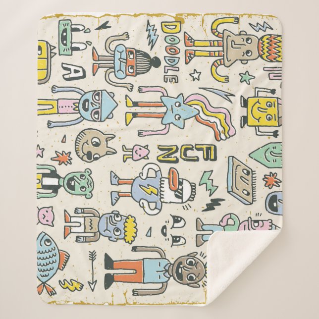 Wacky Doodles: Vintages Set Sherpadecke (Vorderseite)