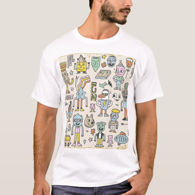Wacky Doodles: Vintages Set T-Shirt (Vorderseite)