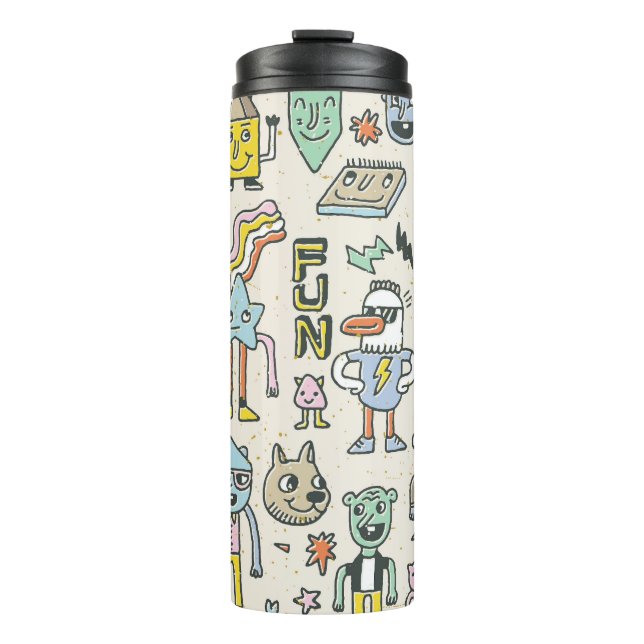 Wacky Doodles: Vintages Set Thermosbecher (Vorderseite)