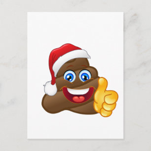 Wacky glänzende Sankt kacken Emoji Feiertagspostkarte