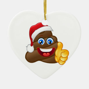 Wacky glänzende Sankt kacken Emoji Keramikornament
