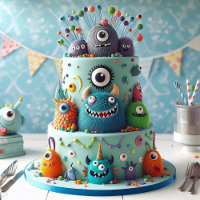 WACKY MONSTERS DEKORIERTER KINDERGEBURTSTAG CAKE