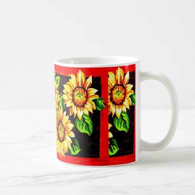 Wacky Over-lapping Sonnenblumen Tasse (Rechts)