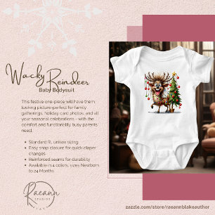 Wacky Reindeer Baby Bodysuit Baby Strampler