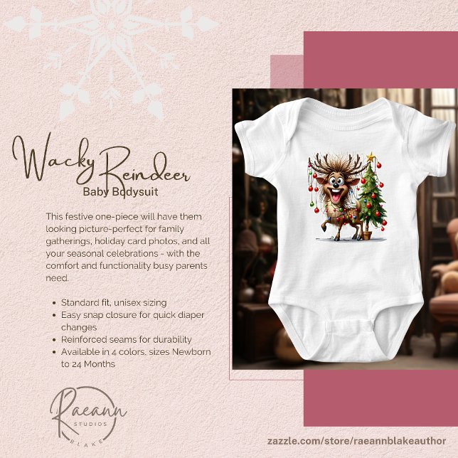 Wacky Reindeer Baby Bodysuit Strampler (Von Creator hochgeladen)