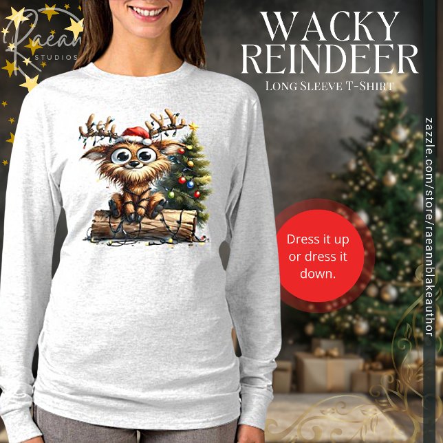 Wacky Reindeer Long Sleeve T - Shirt (Von Creator hochgeladen)