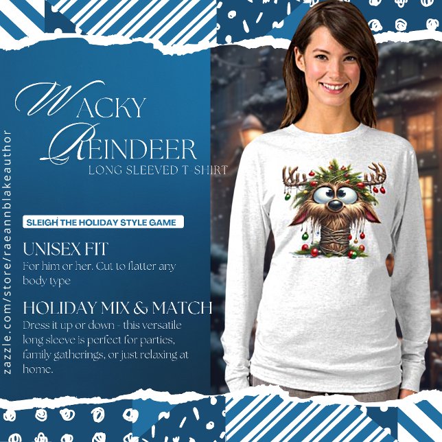 Wacky Reindeer Long Sleeve T - Shirt (Von Creator hochgeladen)