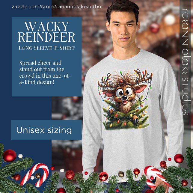Wacky Reindeer Long Sleeve T - Shirt (Von Creator hochgeladen)
