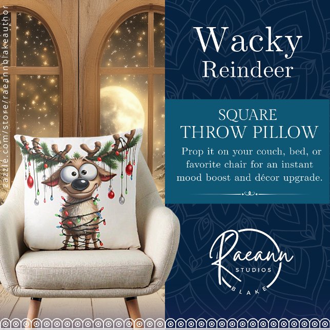 Wacky Rentier Square Throw Kissen (Von Creator hochgeladen)