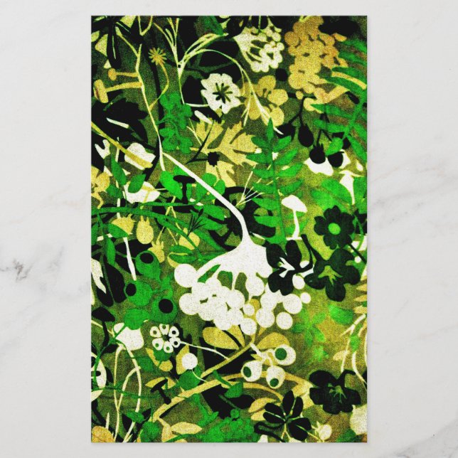 Wacky Retro Floral 1 Briefpapier (Vorderseite)