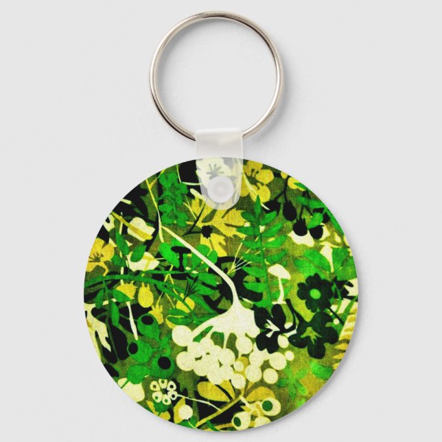 Wacky Retro Floral 1 Schlüsselanhänger (Vorderseite)