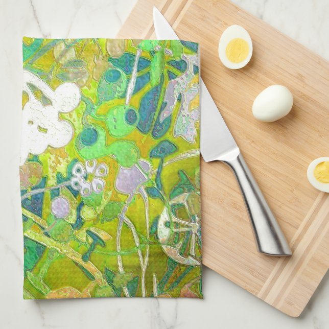 Wacky Retro Floral 2 Handtuch (Viertel Falte)