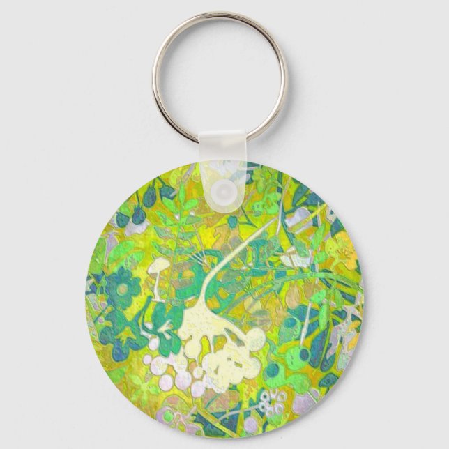 Wacky Retro Floral 2 Schlüsselanhänger (Vorderseite)