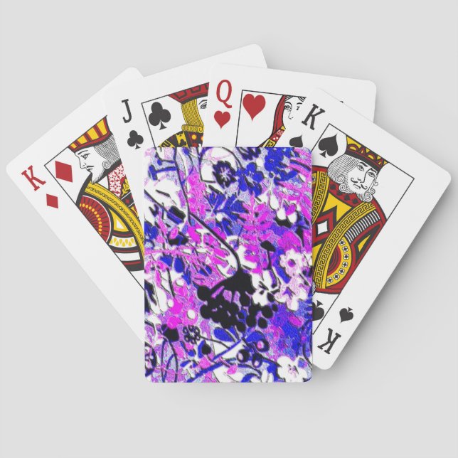 Wacky Retro Floral Spielkarten (Rückseite)