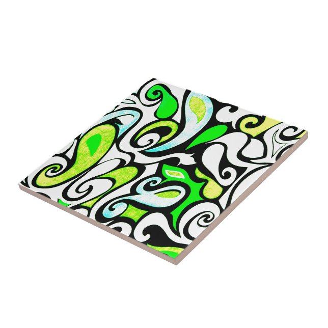 Wacky Retro Swirl 3 Fliese (Seite)