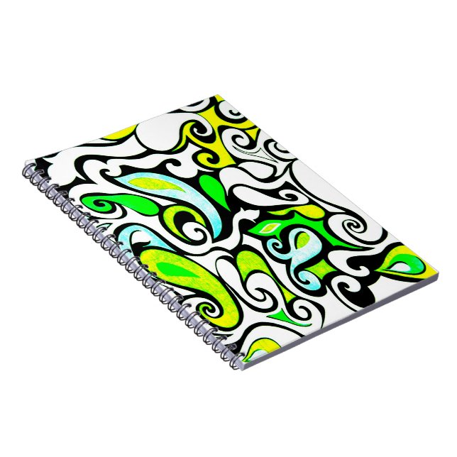 Wacky Retro Swirl 3 Notizblock (Rechte Seite)