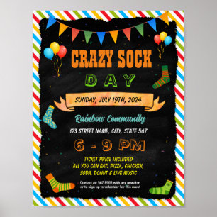 Wacky Socks Day Flyer Plakatvorlage Poster