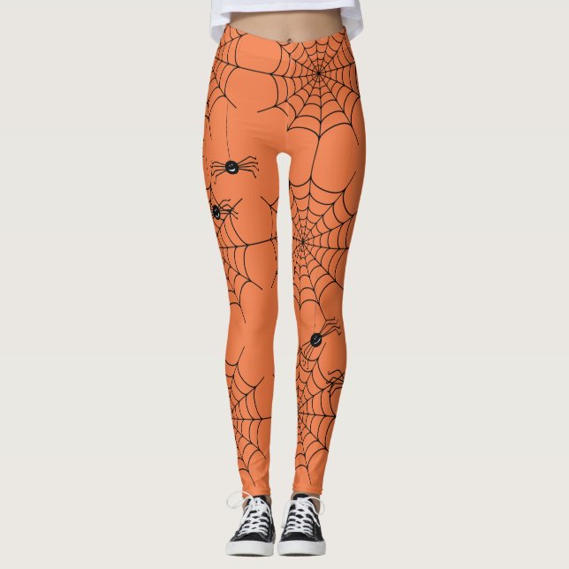 Wacky Spiders Halloween Leggings (Vorderseite)
