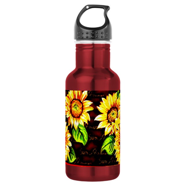Wacky Sunblumen Edelstahlflasche (Vorderseite)