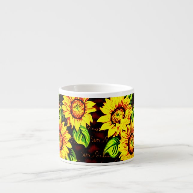 Wacky Sunblumen Espressotasse (Vorderseite)
