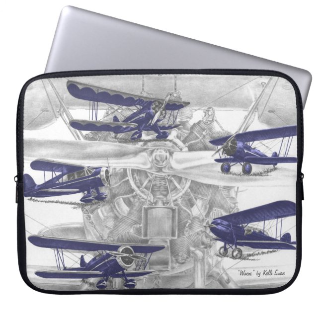 Waco-Doppeldecker Laptopschutzhülle (Vorderseite)