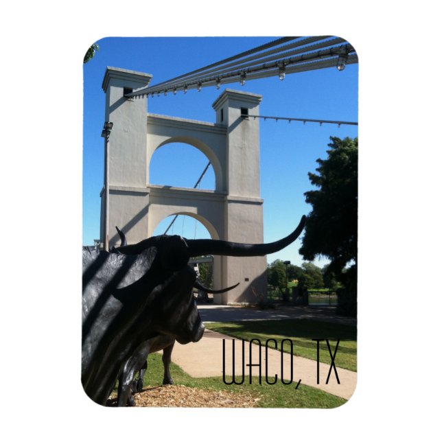 Waco Suspension Bridge Postcard Magnet (Vertikal)