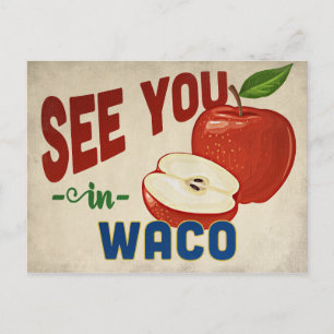Waco Texas Apfel - Vintage Reise Postkarte
