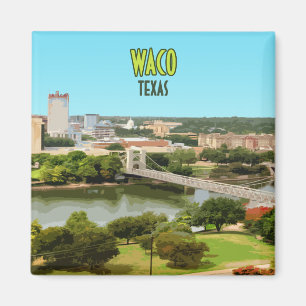 Waco Texas Brazos River Downtown Vintag Magnet