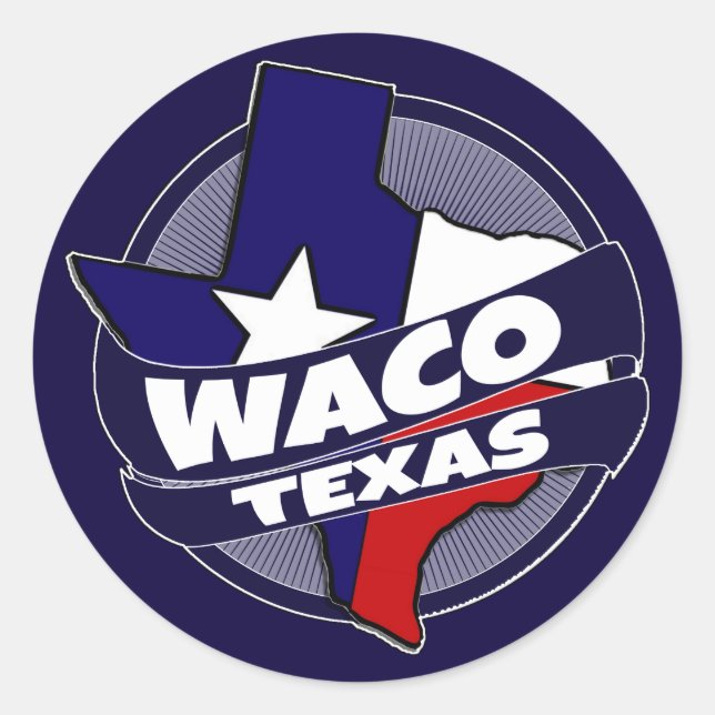 Waco Texas-Fahne platzt Aufkleber (Vorderseite)