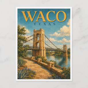 Waco Texas Hängebrücke GeoSaga Postkarte