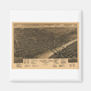 Waco Texas im Jahre 1886 Magnet