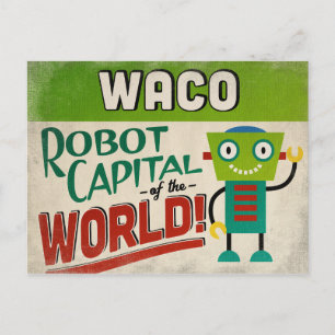 Waco Texas Roboter - Lustige Vintage Postkarte