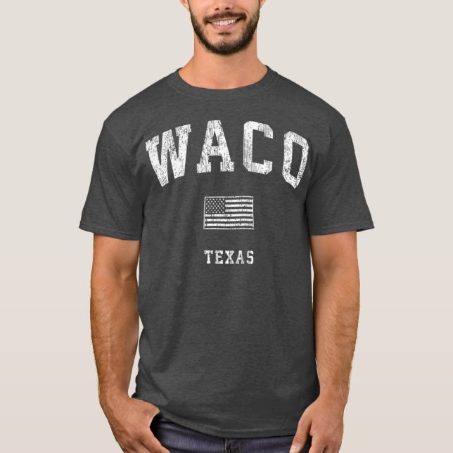 Waco Texas TX  Vintage American Flag T-Shirt (Vorderseite)