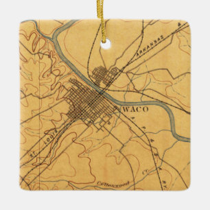 Waco Texas Vintag Karte 1892 Keramikornament