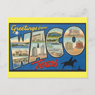 Waco Texas Vintage Reise Postkarte