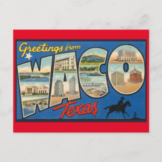 Waco Texas Vintage Reise Postkarte