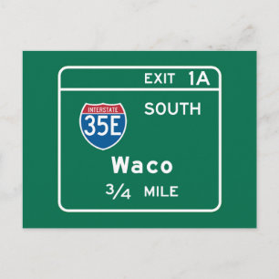 Waco, TX Road Sign Postkarte