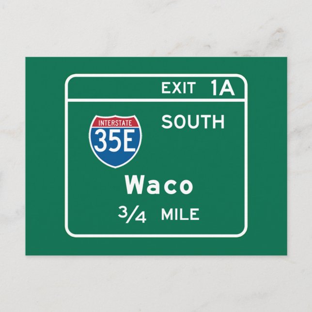 Waco, TX Road Sign Postkarte (Vorderseite)