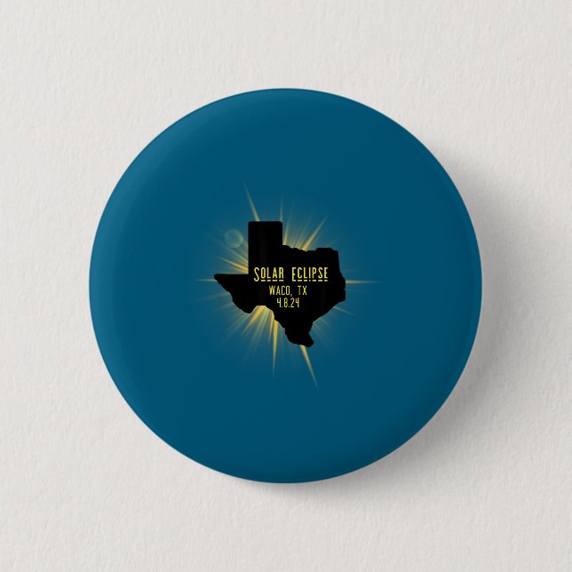 Waco Tx Sonnenfinsternis Totales Design Button (Vorderseite)