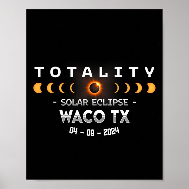 Waco Tx Total Solar Eclipse 2024 Poster (Vorne)